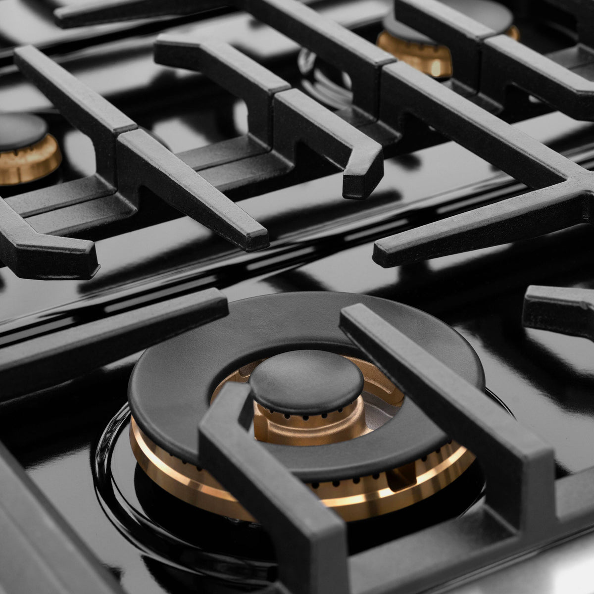 ZLINE - 48 in. Wide 8 Burner Autograph 6.7 Cu. Ft. Freestanding Paramount Gas Range with Champagne Bronze Helix Handles - Stainless Steel