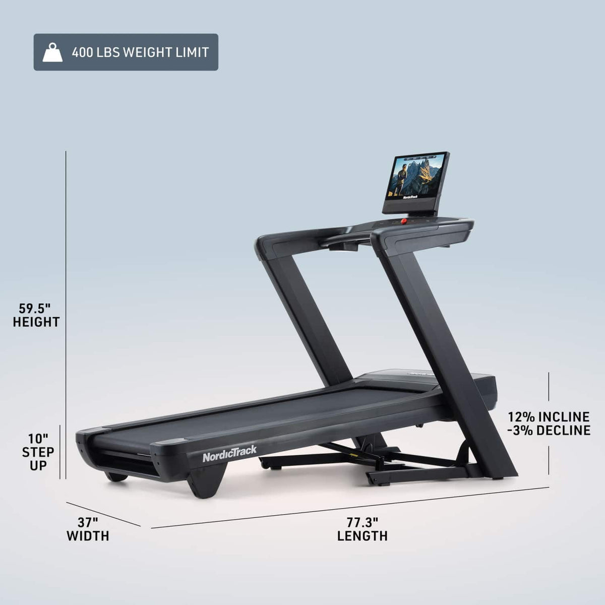 NordicTrack - Commercial 1750 Treadmill with 16" Pivoting Touchscreen - Black