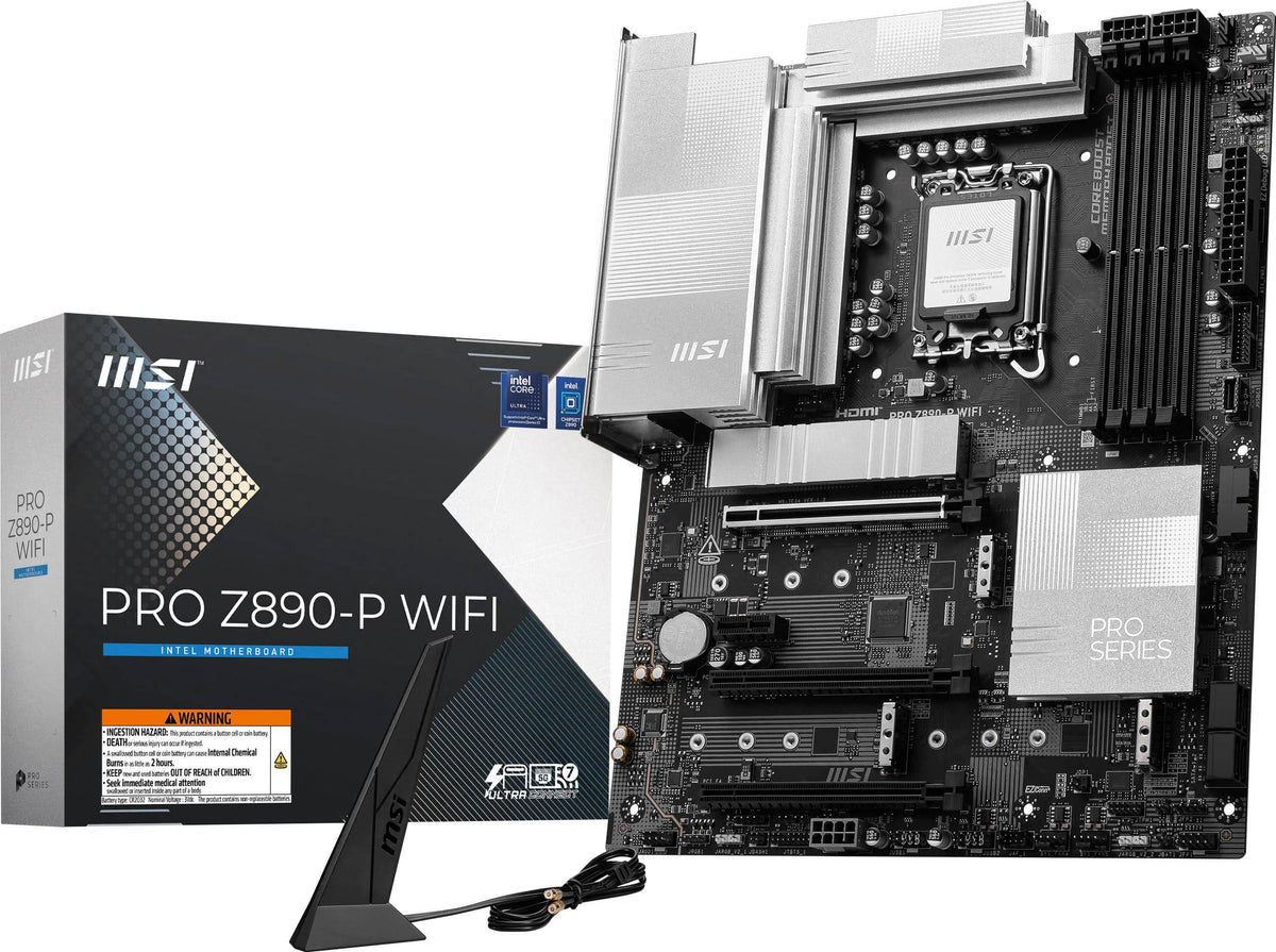 MSI - PRO Z890-P WIFI (Socket LGA 1851) Intel Z890 ATX DDR5 Wi-Fi 7 Motherboard - Black