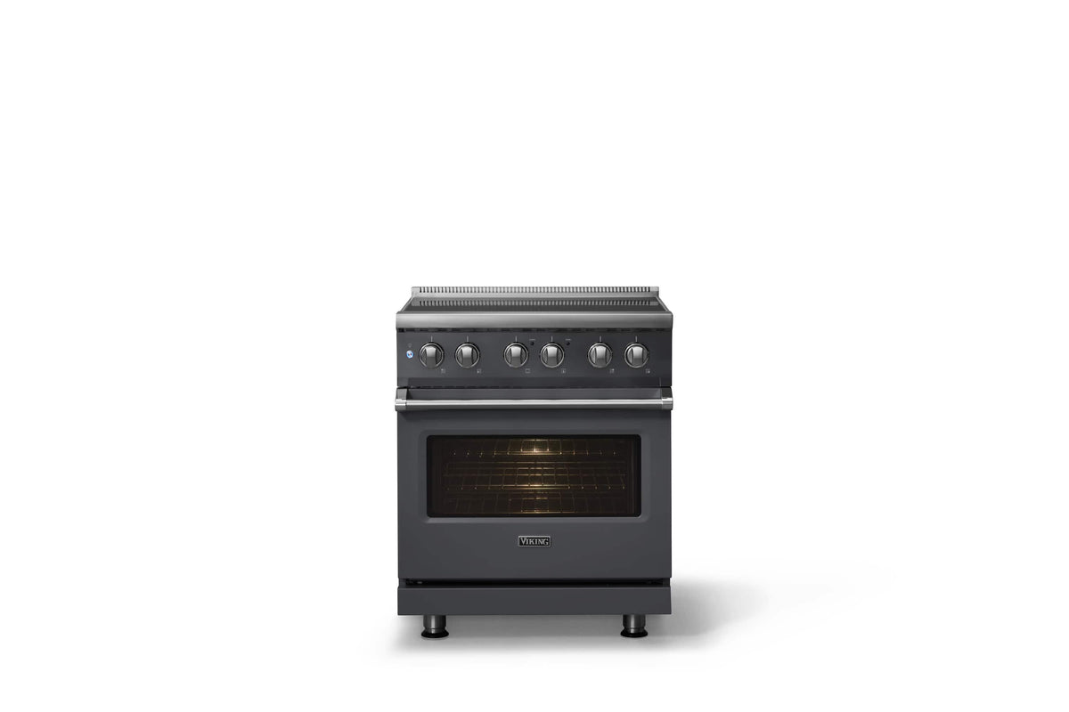 Viking - 30 in. Wide 4 Elements Pro 5 Series 4.7 Cu. Ft. Freestanding Induction Convection Range - Cast Black