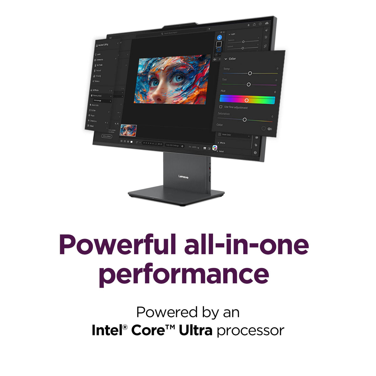 Lenovo - IdeaCentre AIO 27" 2K IPS LCD Touch-Screen All-In-One - Core Ultra 7 Processor 355 2026 - 16GB Memory - 1TB Storage - Luna Grey