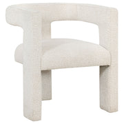 Verda - Upholstered Accent Side Chair In Soft With Rounded Open Back And 3 Leg Base - White