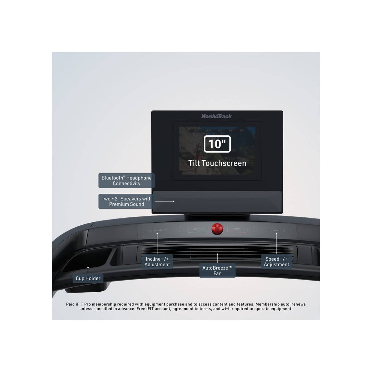 NordicTrack - Commercial 1250 Treadmill with 10" Tilting Touchscreen - Black