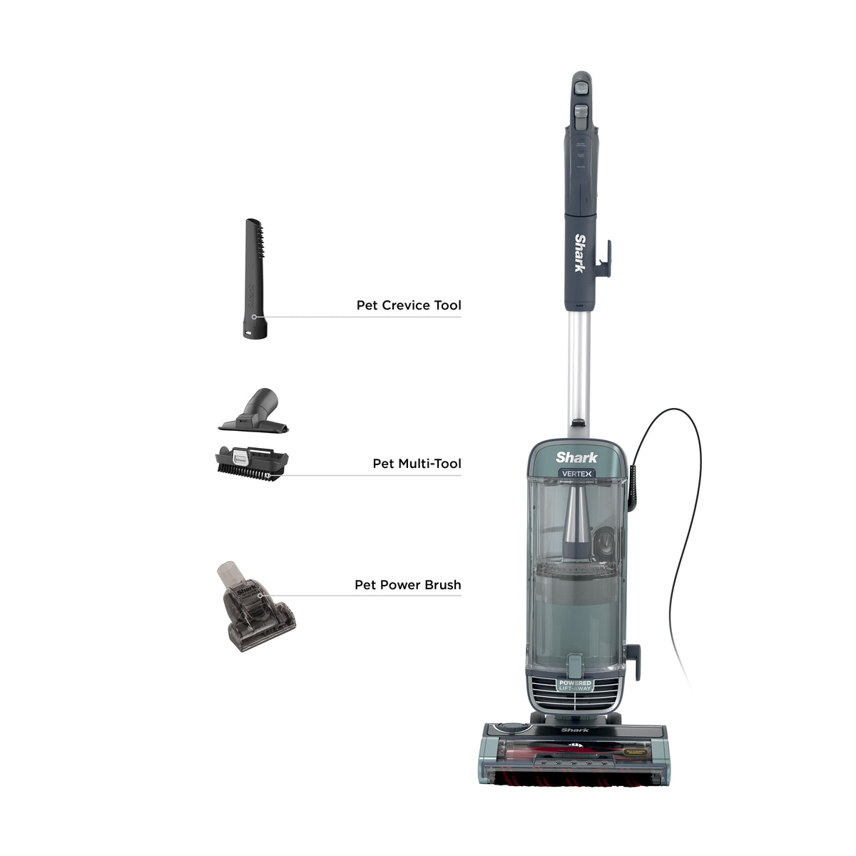 Shark - Vertex Pet Powered Lift-Away Upright Vacuum - Hawaiian Grey