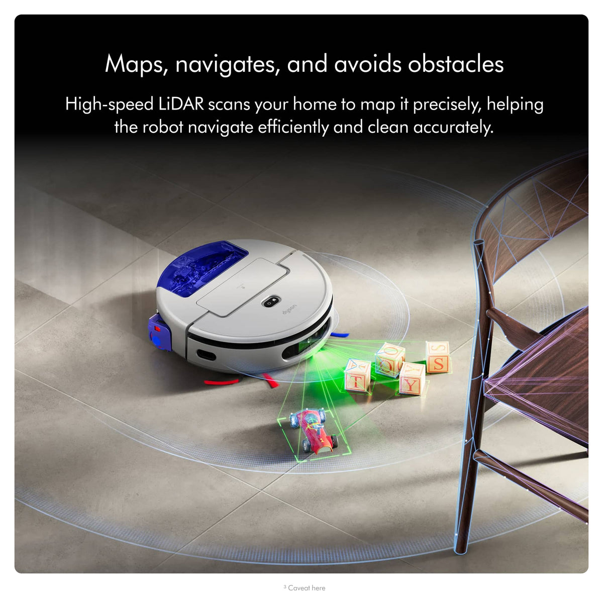 Dyson - R3 Nurovi Spot+Scrub UV Robot Vacuum - Silver/Vinca Blue