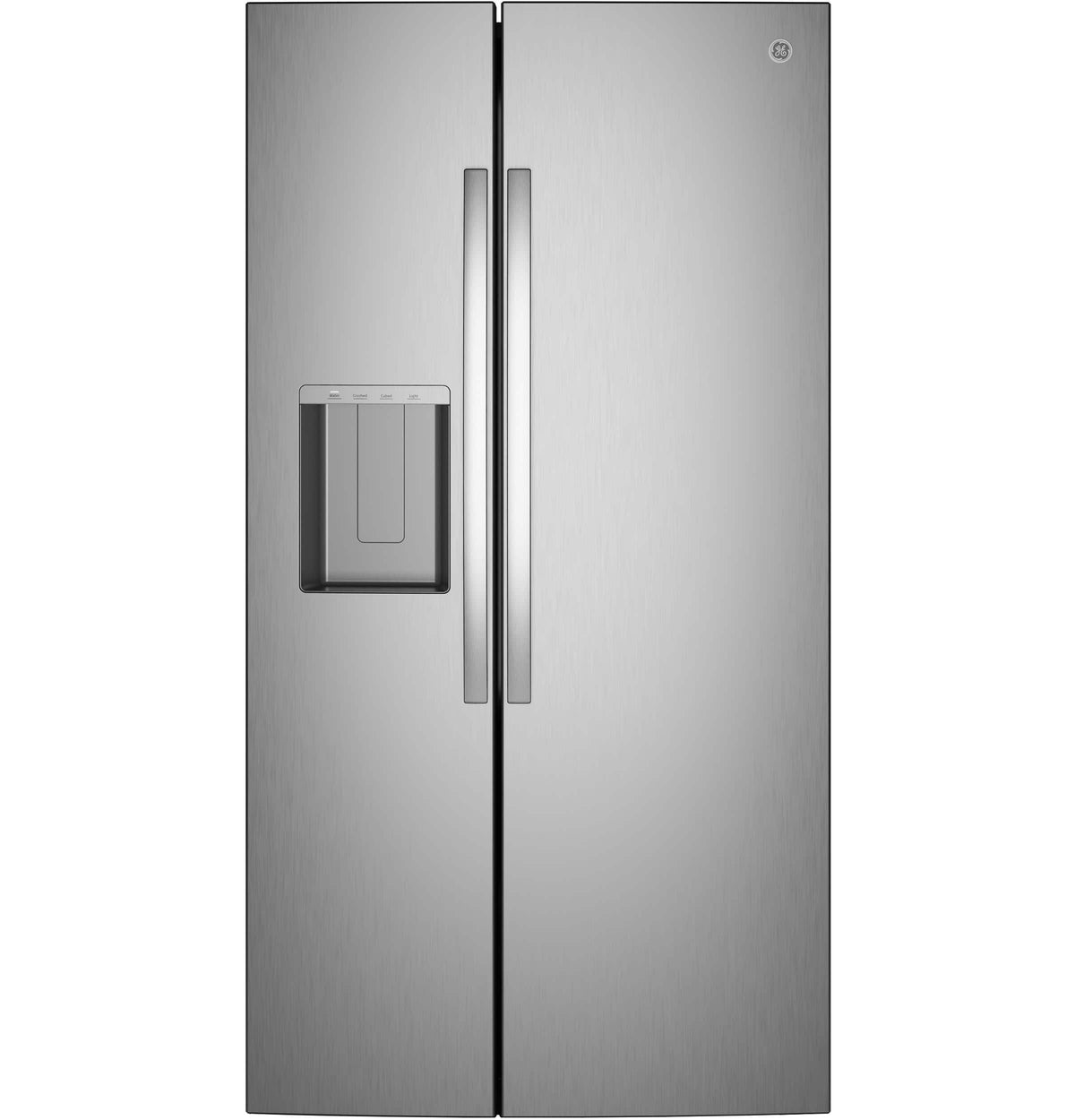 GE - 36 in. Wide 27.9 Cu. Ft. Side-By-Side Refrigerator with Extra Tall Dispenser and In-Door Icemaker - Stainless Steel