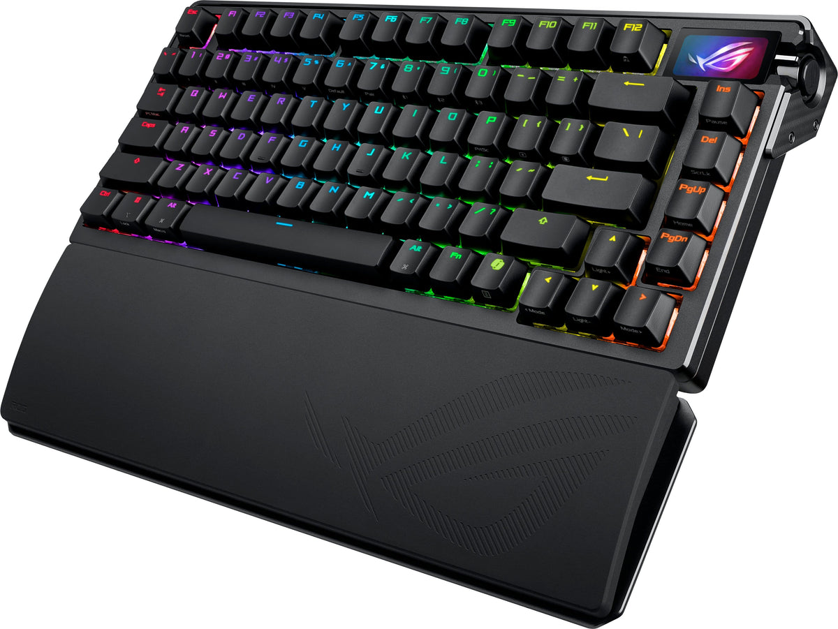 ASUS - ROG Azoth Extreme 75% Wireless Mechanical Gaming Keyboard with ROG NX Snow Linear Switches and Color OLED Touchscreen - Black