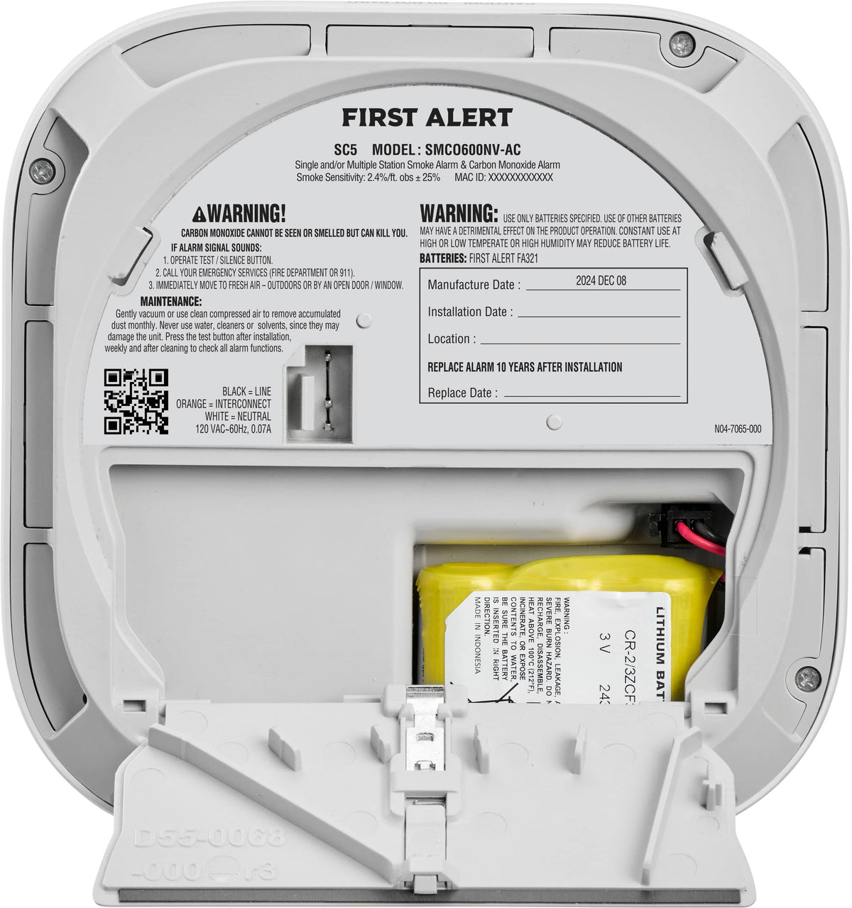First Alert - Smoke and Carbon Monoxide Detector Hardwired - White