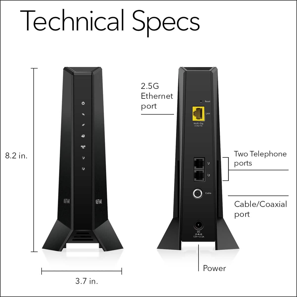 NETGEAR - Nighthawk 32 x 8 DOCSIS 3.1 Voice Cable Modem - Black