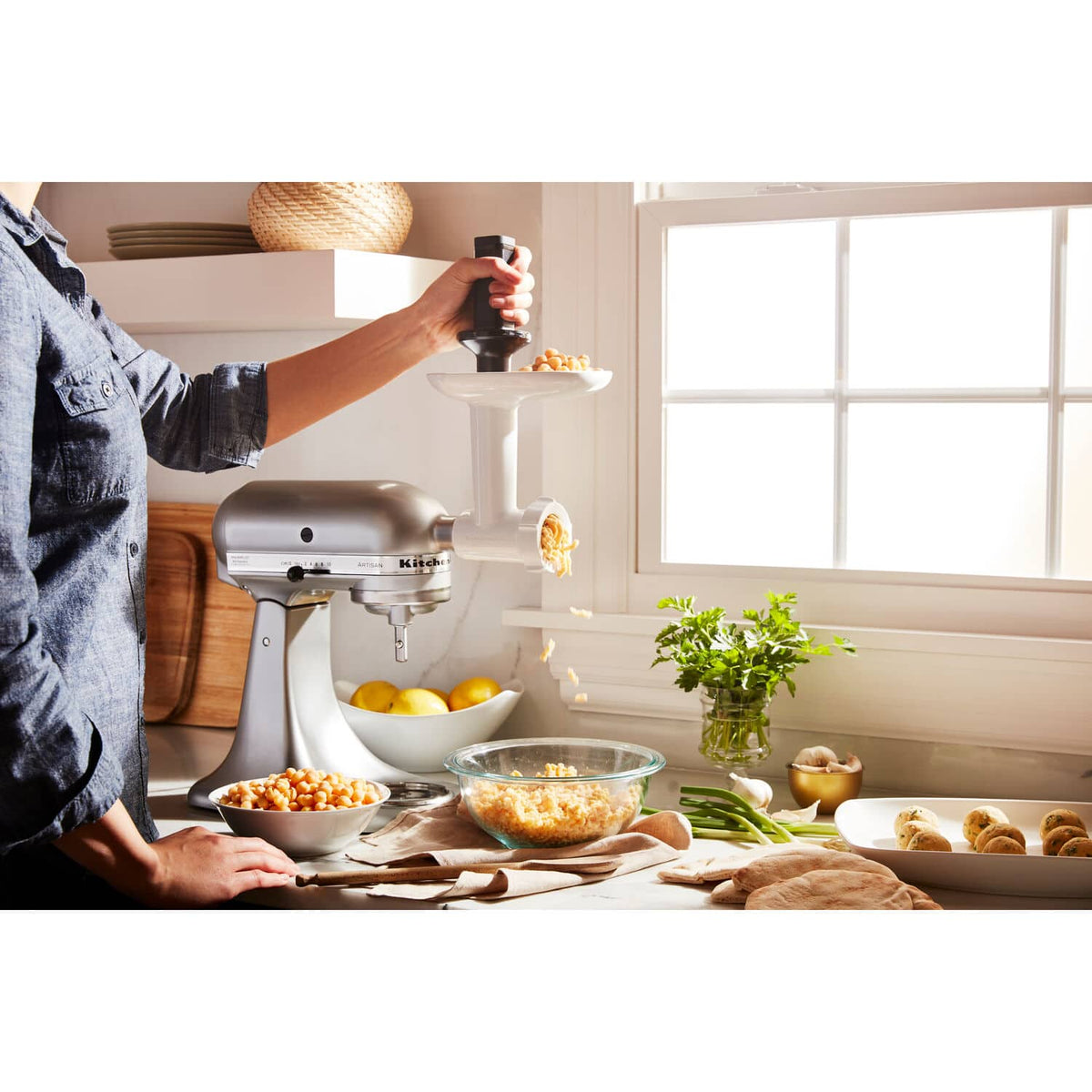 KitchenAid - Food Grinder Attachment for Stand Mixer - White