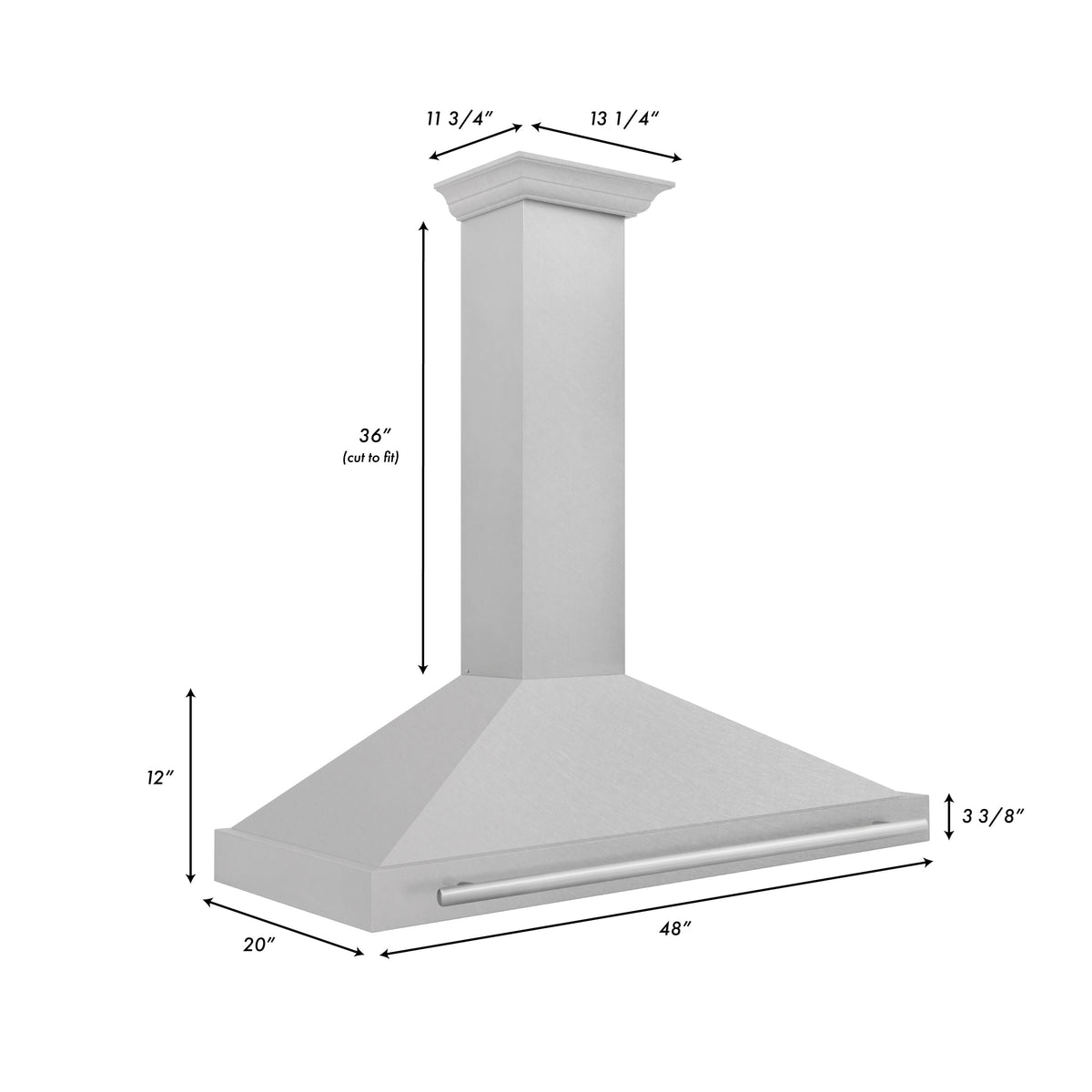 ZLINE - 48 inches - Externally Vented - Wall Range Hood - Stainless Steel