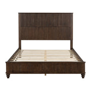 Estructura de cama de plataforma y cabecero alto
