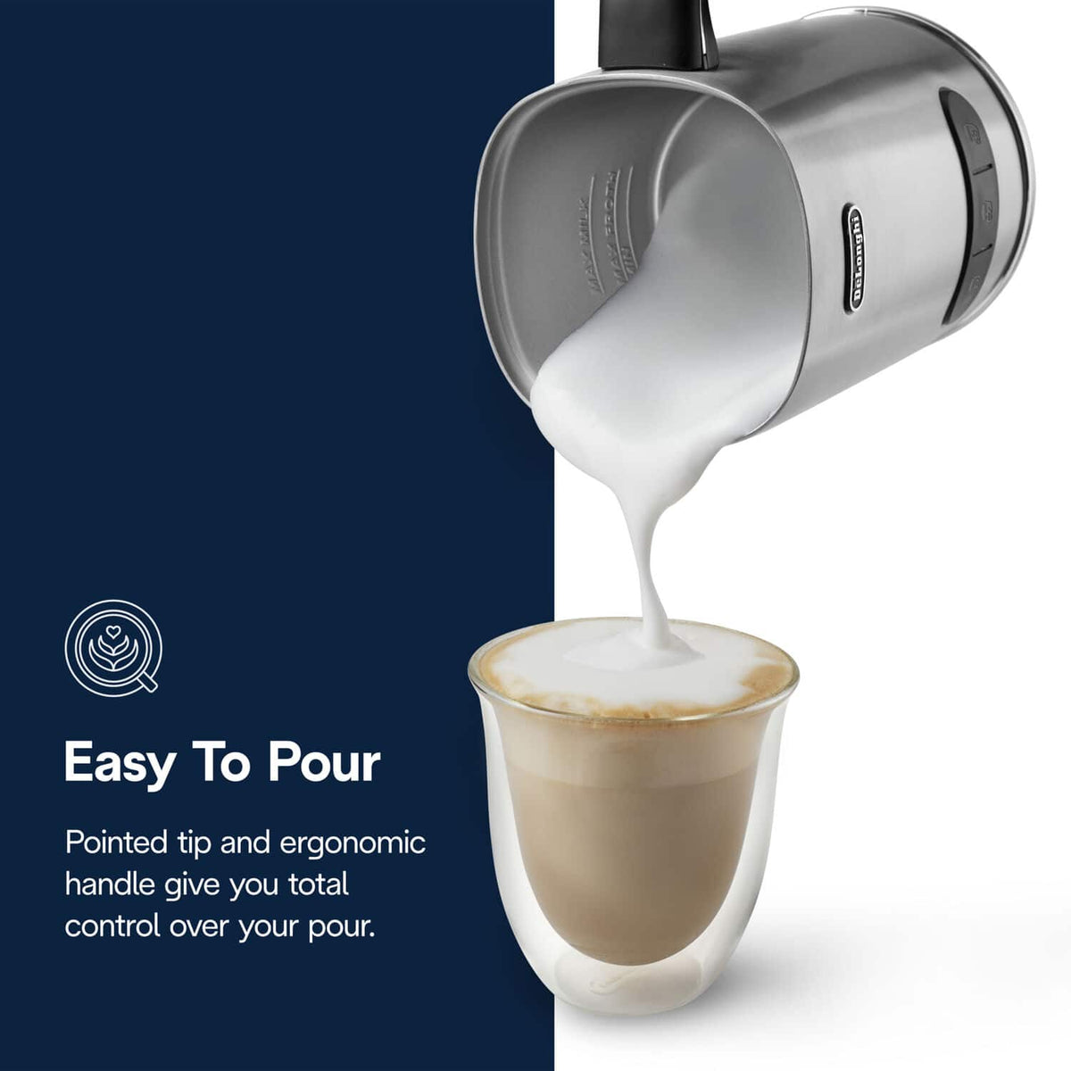 De'Longhi - LatteMix Countertop Cold & Hot Frother - Silver