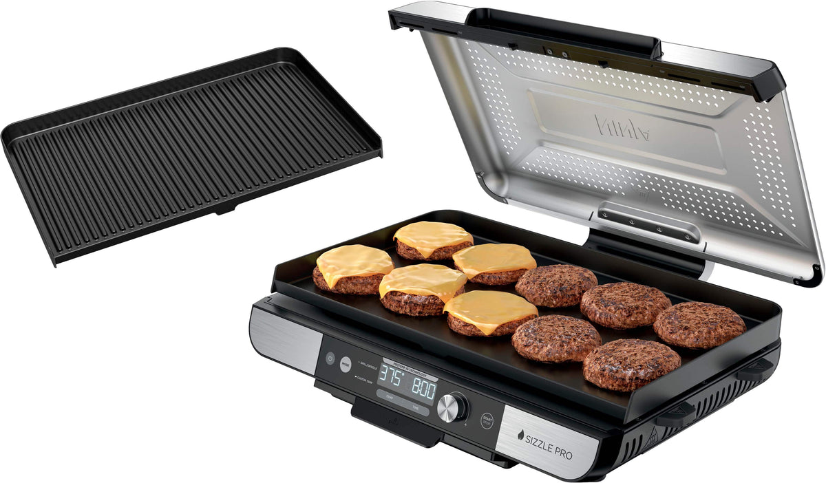 Ninja - Sizzle Pro XL 20-Inch Indoor Griddle & Grill with ProTemp IQ - Silver