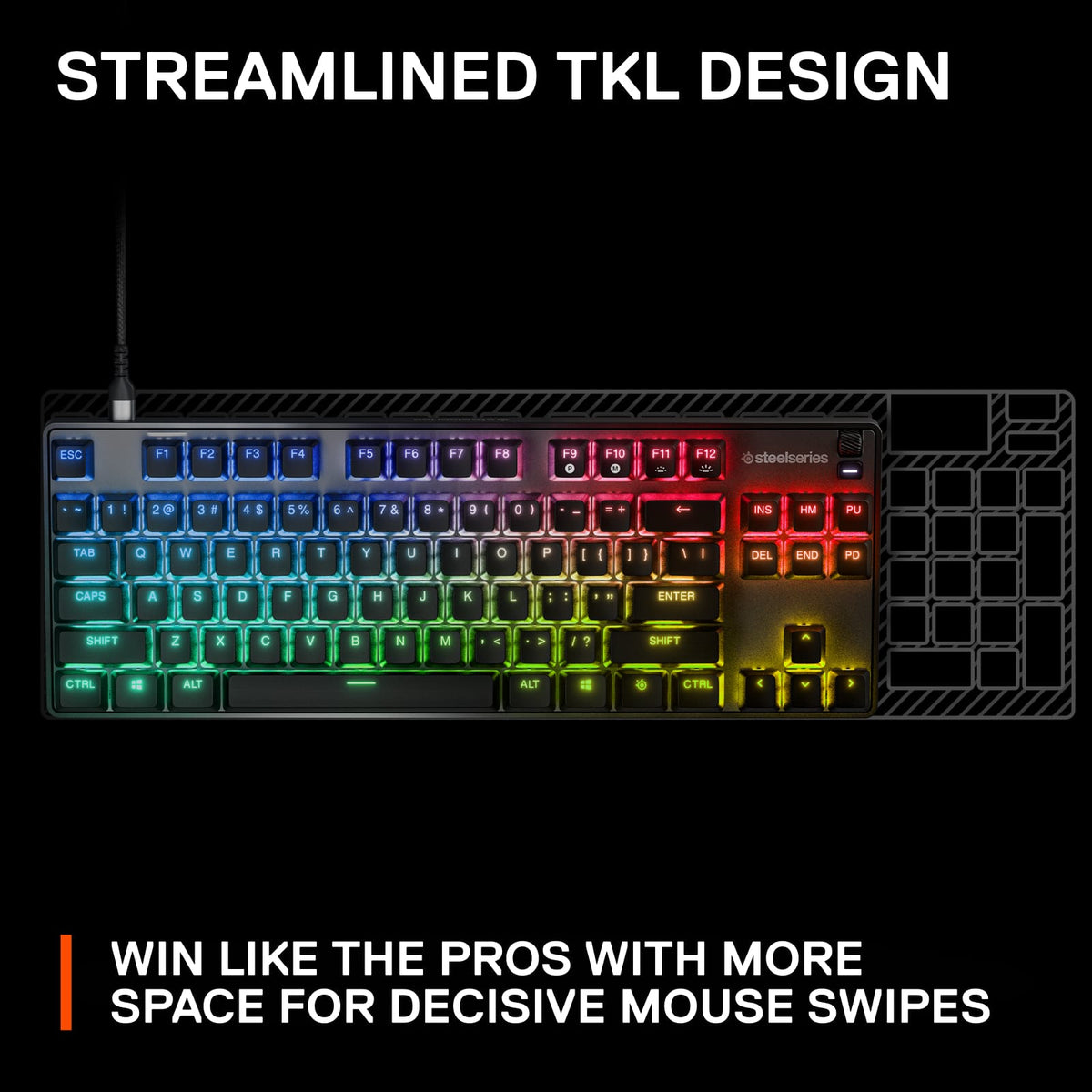 SteelSeries - Apex 9 TKL Wired Optical OptiPoint Adjustable Actuation Switch Gaming Keyboard with Rapid Tap - Black