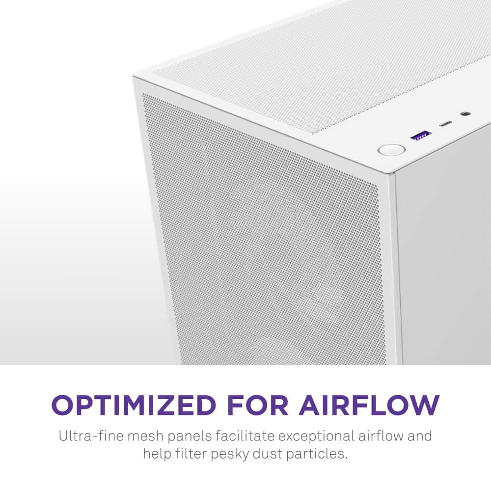 NZXT - H5 Flow RGB 2024 Compact ATX Mid-Tower Airflow PC Case - White
