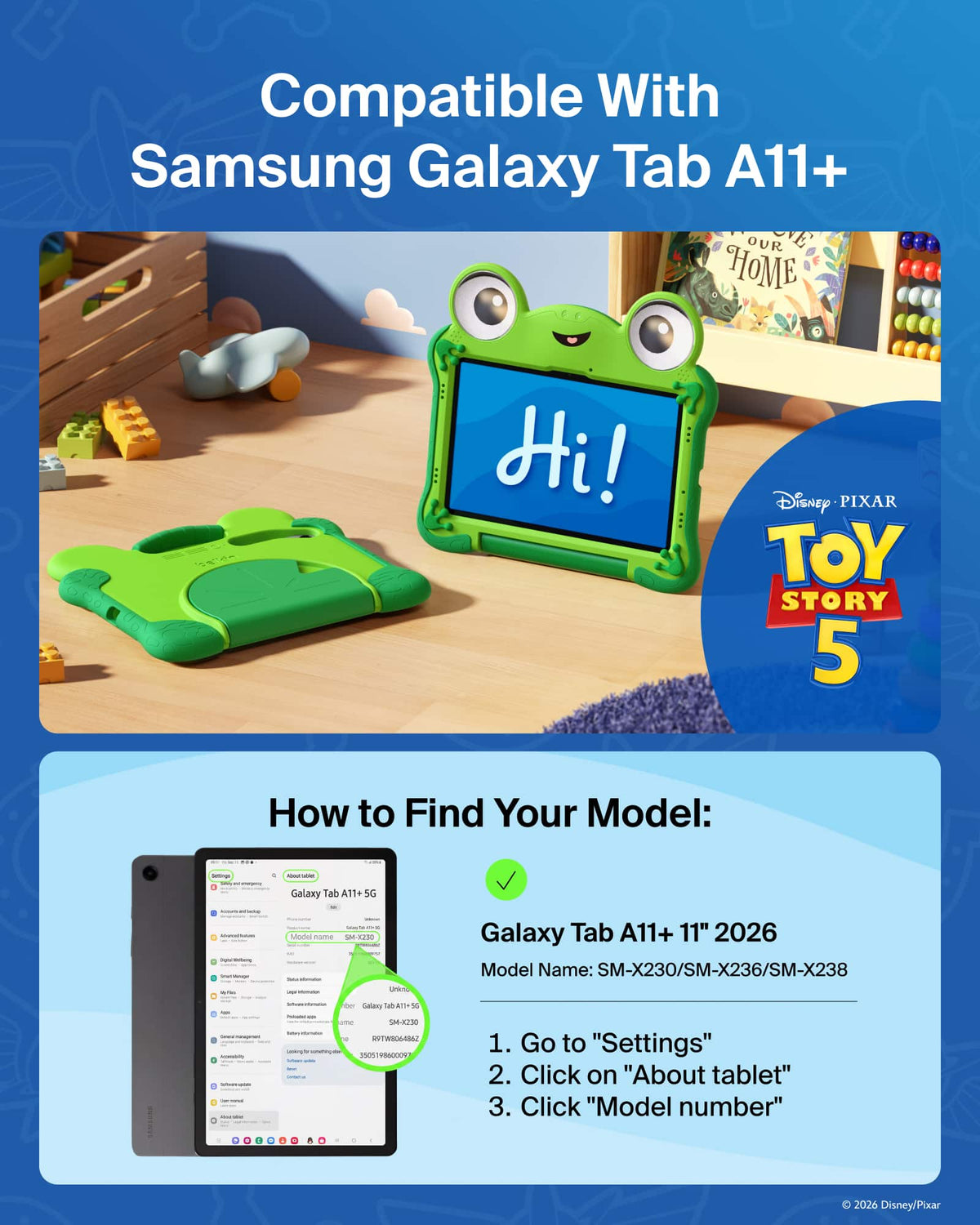Belkin - Disney Pixar Toy Story 5 Lilypad Inspired Samsung Case (A11+) with Handle & Kickstand - Green