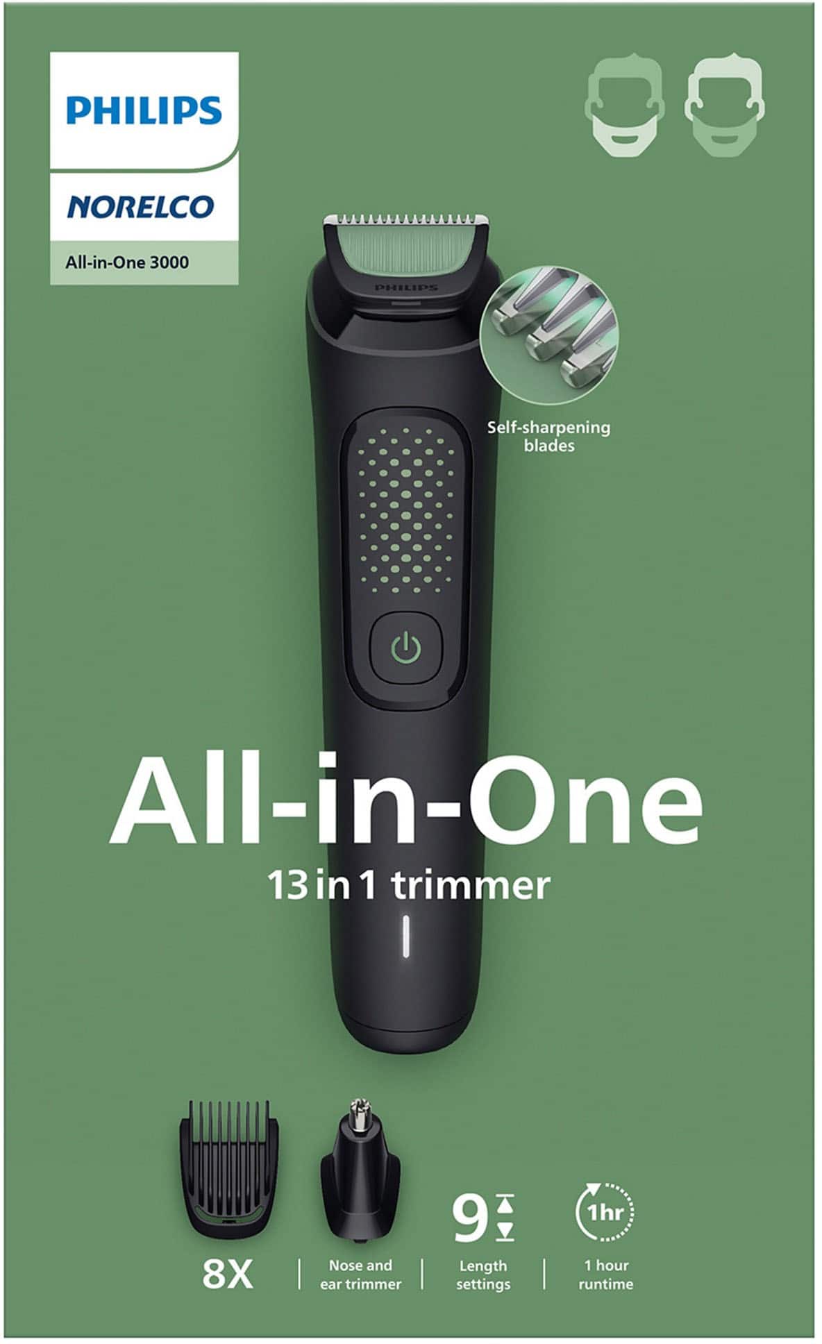 Philips Norelco - All-in-One 3000 Series 13 in 1 Trimmer, MG3919/50 - Black