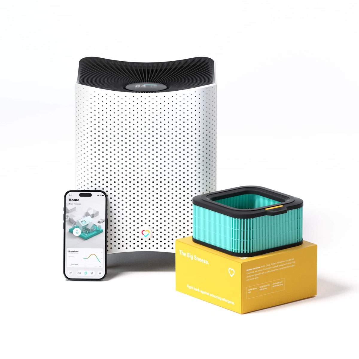 Mila - Air Purifier with Big Sneeze Filter - White