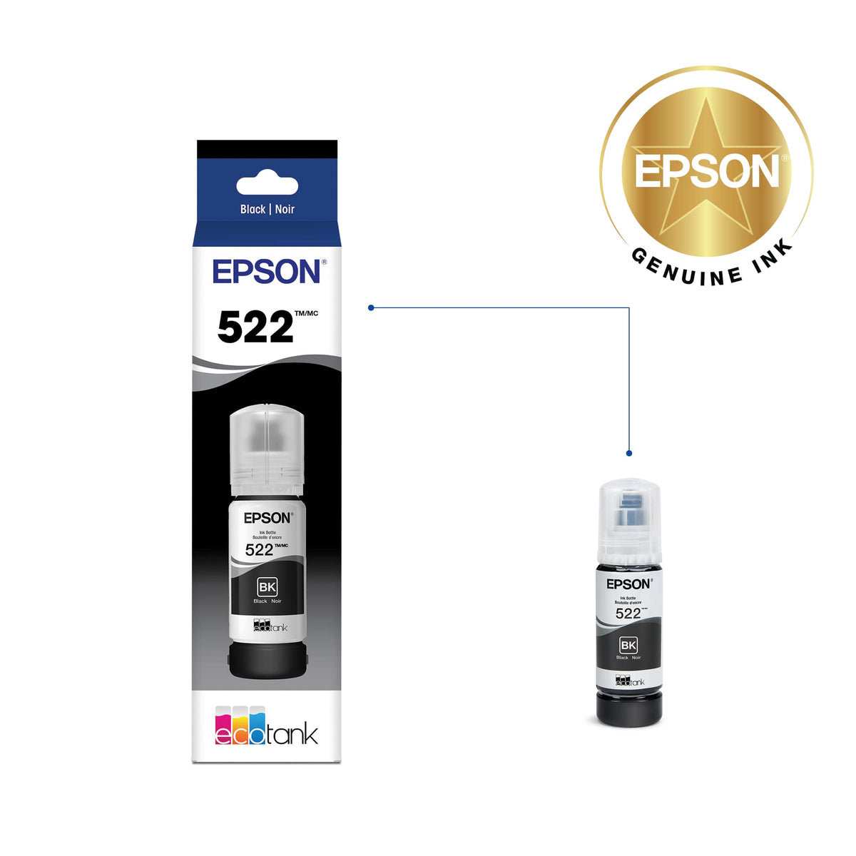Epson - EcoTank 522 Ink Bottle - Black
