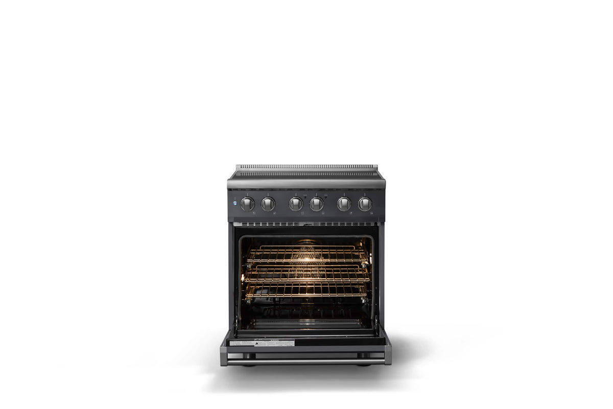 Viking - 30 in. Wide 4 Elements Pro 5 Series 4.7 Cu. Ft. Freestanding Induction Convection Range - Cast Black