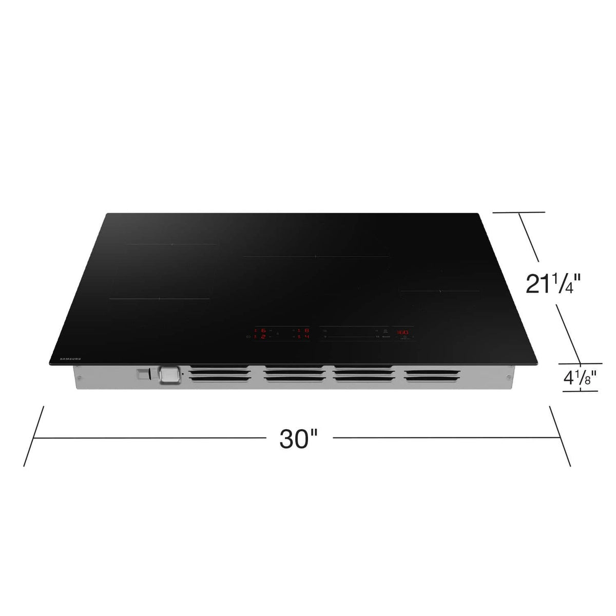 Samsung - 30" Induction Cooktop with Anti-Scratch Matte Glass and Sync Burners - Black