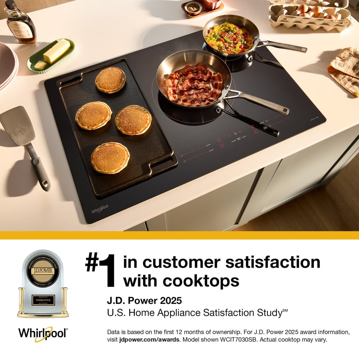 Whirlpool - 15 in. Wide 2 element Electric Cooktop - Black
