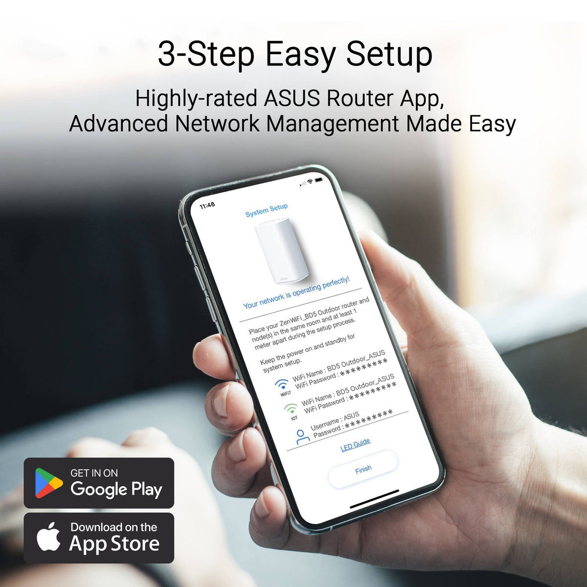 ASUS - ZenWiFi BD5 BE5000 Dual-Band Wi-Fi 7 Outdoor Router (1-pack) - White