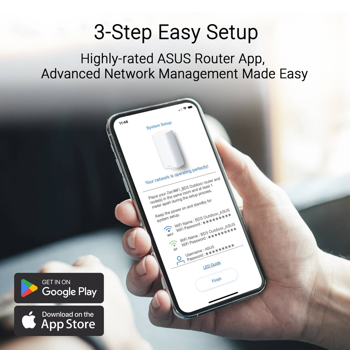 ASUS - ZenWiFi BD5 BE5000 Dual-Band Wi-Fi 7 Outdoor Router (1-pack) - White