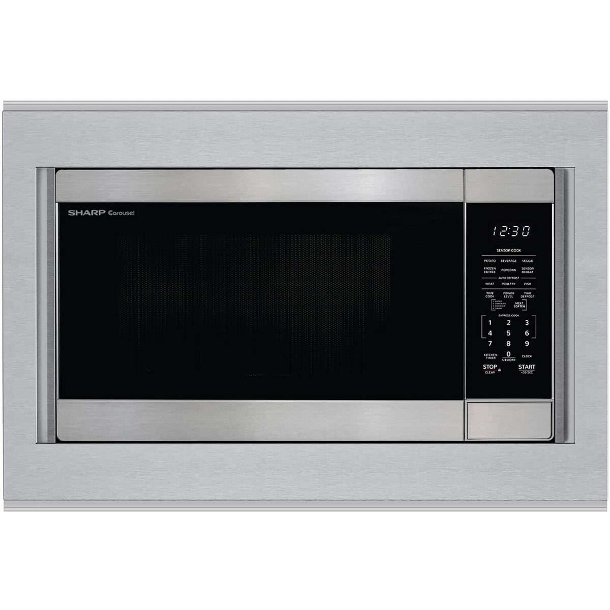 Sharp - 27-in. Built-In Microwave Trim Kit for the SMC2266HS - Silver