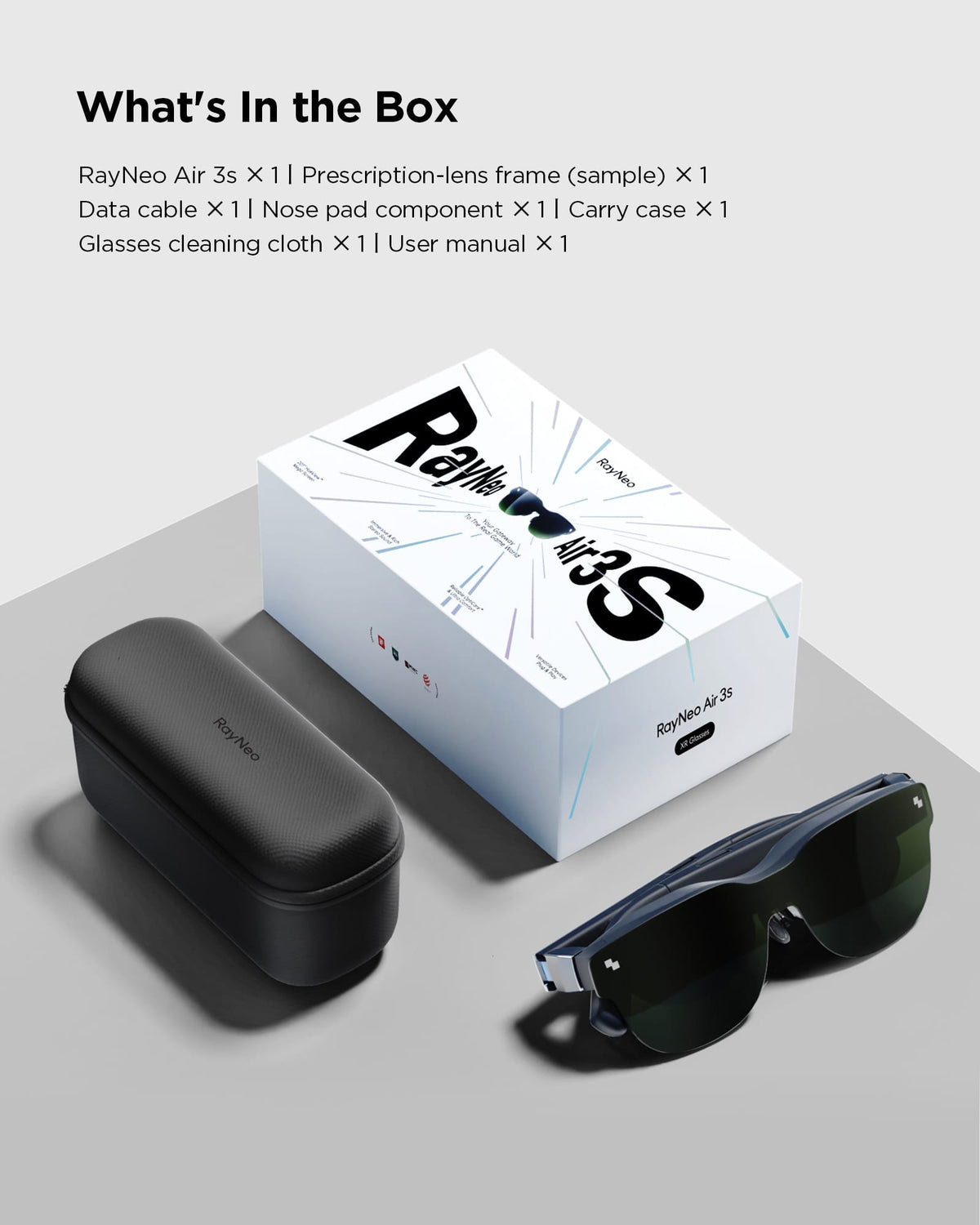 RayNeo - Air 3s AR/XR Smart Glasses with 201" Micro OLED - Dark Gray
