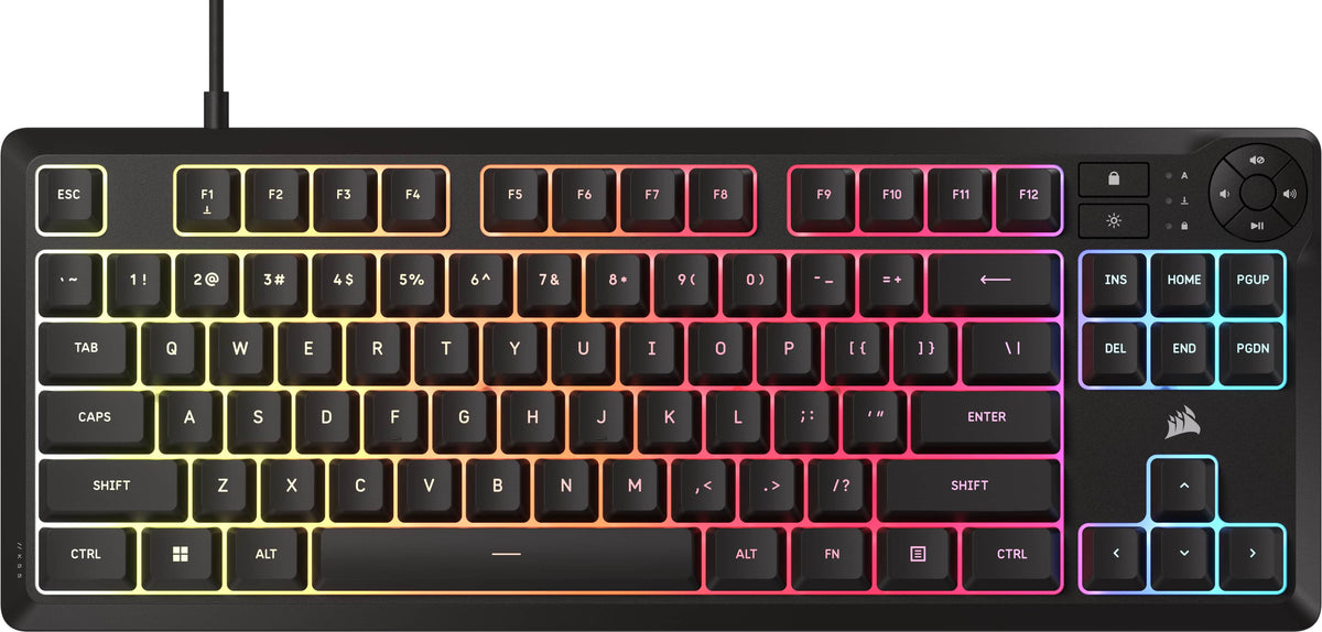 CORSAIR - K55 CORE TKL RGB Gaming Keyboard – 8-Zone RGB – Tenkeyless - Black