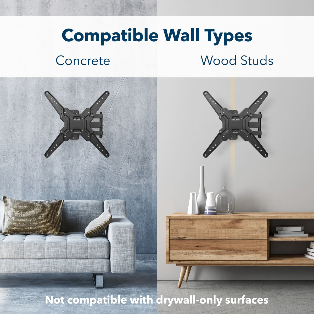Insignia™ - Full-Motion TV Wall Mount for Most 19–55" TVs, Up to 65 lbs. — Extends 16" - Black