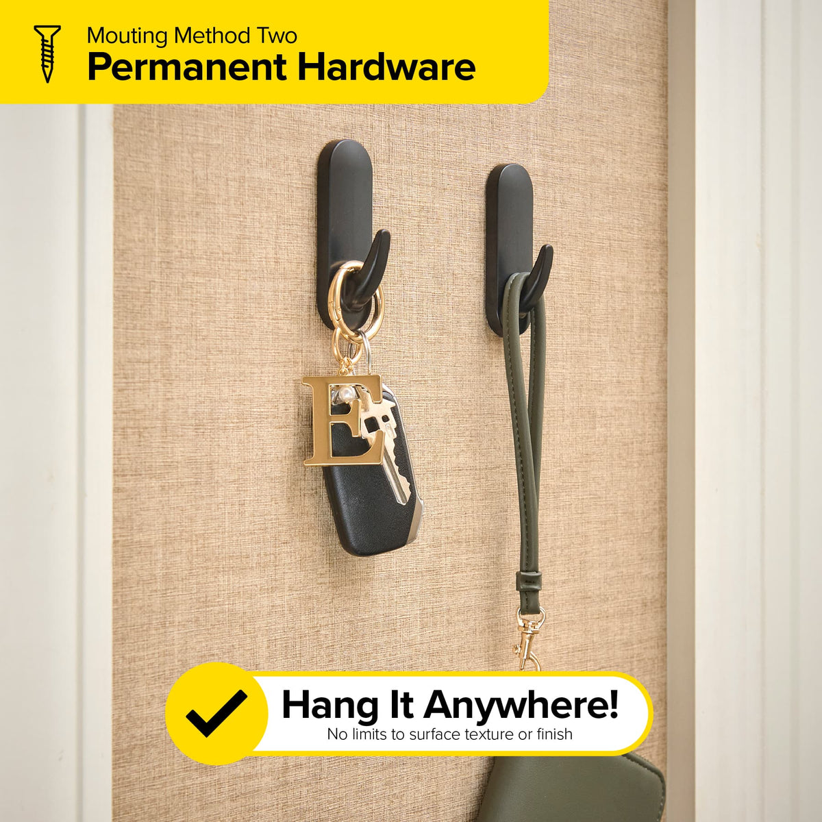 Wrap-It Storage - Handy Hooks 2-Pack Fin Medium - Black