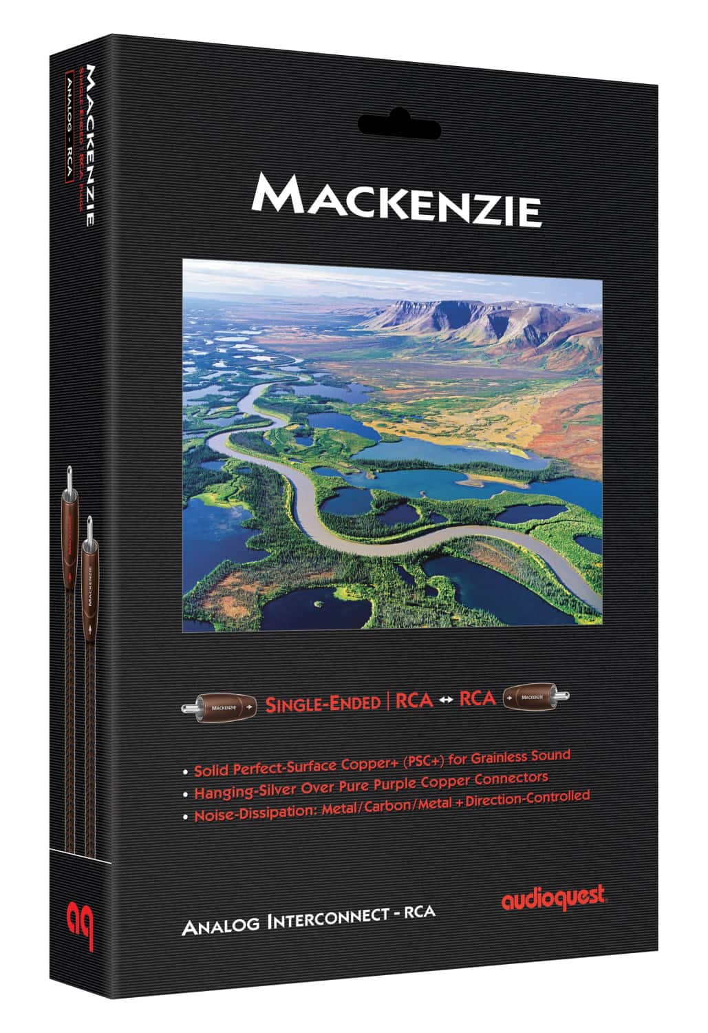 AudioQuest - Mackenzie RCA > RCA 6.6' Analog Audio Interconnect Cable with RCA to RCA Connectors - Brown on Black