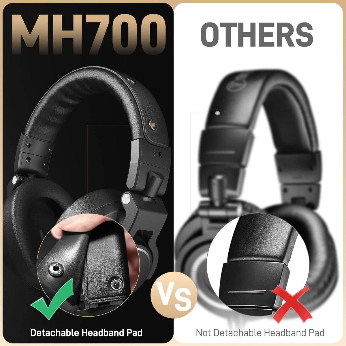 Maono - MH700 Monitor Headphone - Black