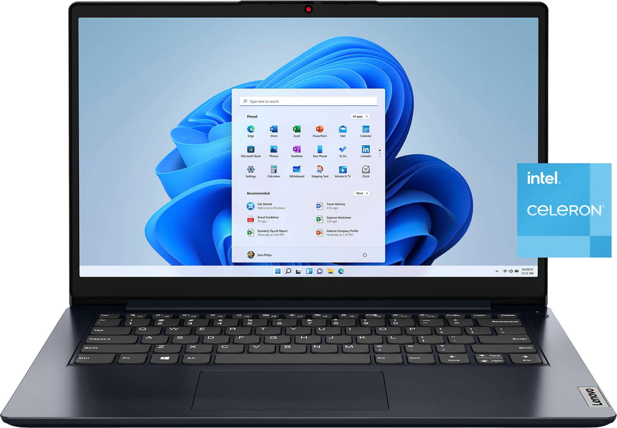 Lenovo - IdeaPad 1 14" HD Laptop - Intel Celeron N4020 2019 - 4GB Memory with 128GB eMMC Storage - Abyss Blue