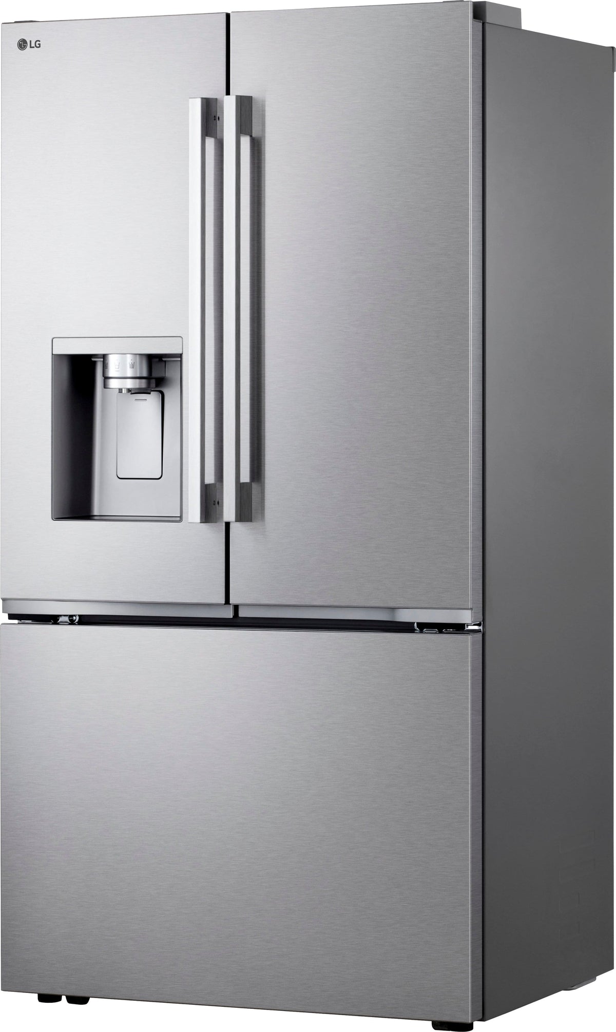 LG - 36-in Counter-Depth MAX 23.7 Cu. Ft. French Door Smart Refrigerator with Zero Clearance - Stainless Steel