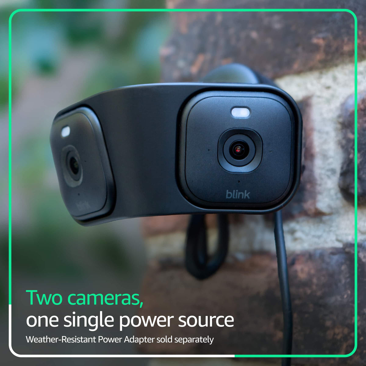 Blink - Arc – Hard Wired Panoramic Vision, 180° coverage, Mini 2K+ dual-camera security, single power source – 2 cameras - Black