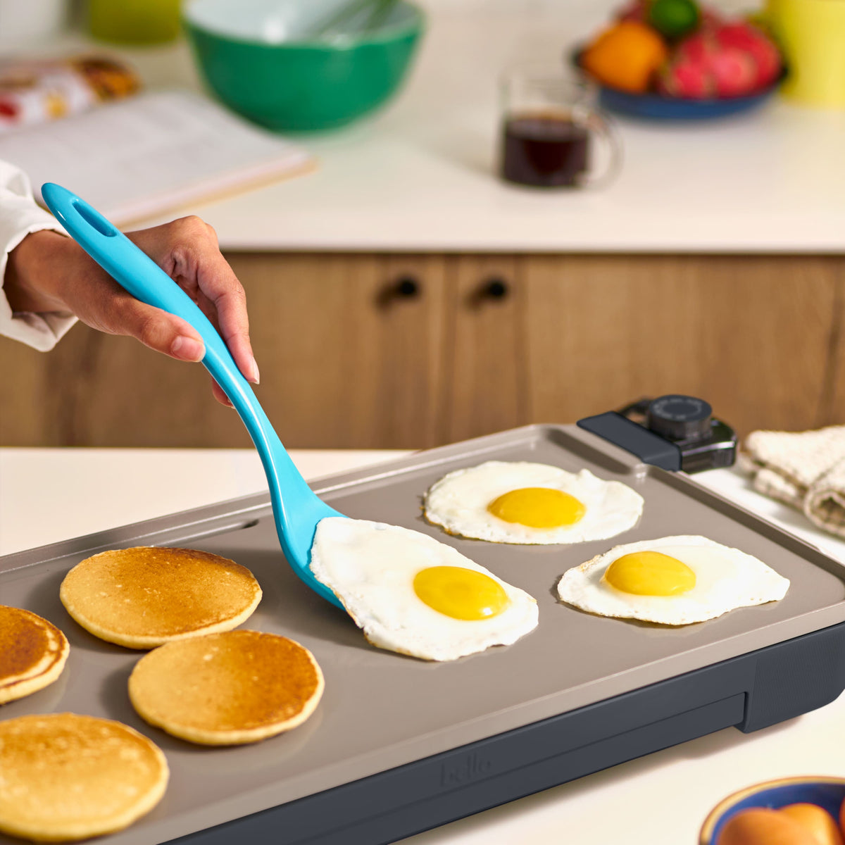 Bella - 10" x 20" Electric Griddle with Warming Tray - Slate