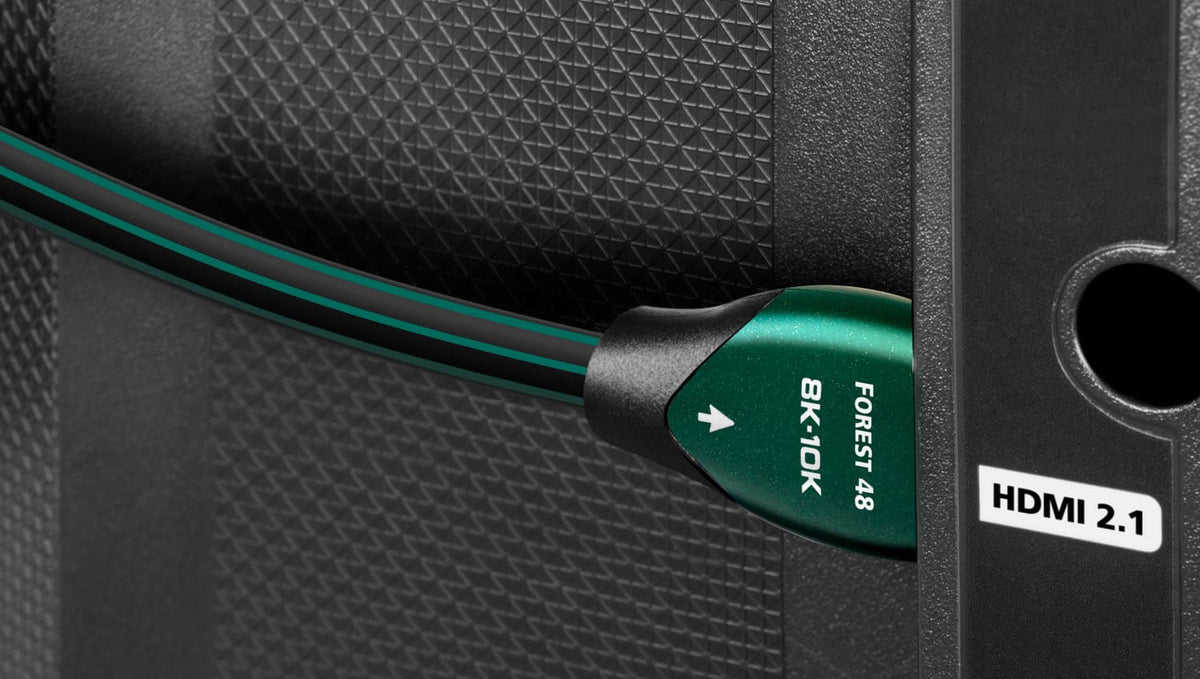 AudioQuest - Forest 48 9.8' 4K-8K-10K 48Gbps In-Wall Rated HDMI Cable - Black with Green Stripes