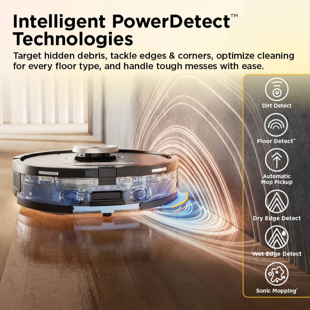 Shark - PowerDetect ThermaCharged Robot Vacuum & Mop with Heated Mop Cleaning NeverTouch Pro Base - Black