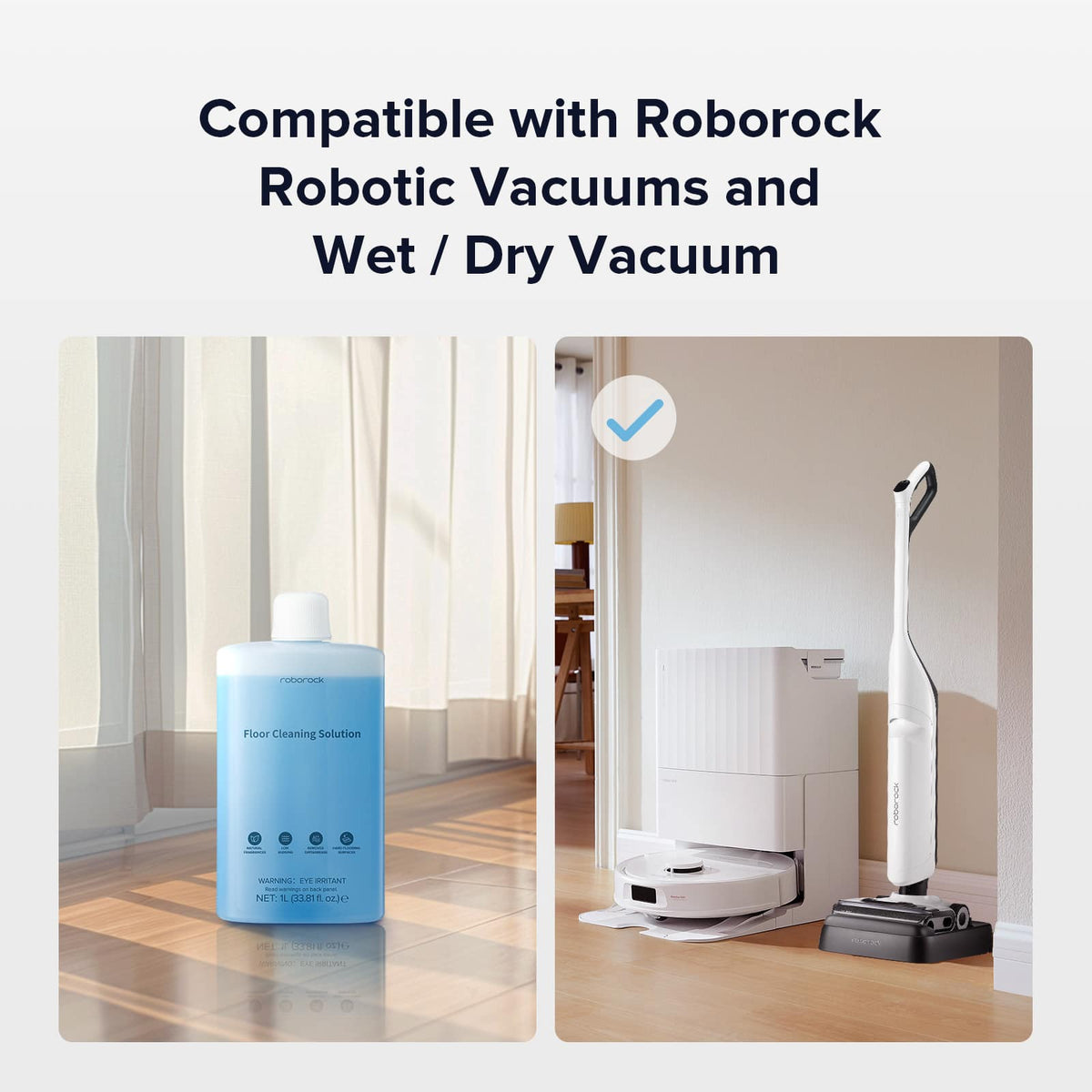 Roborock - Official Multi-Surface Floor Cleaning Solution, Compatible with Robot Vacuum Cleaners with Mopping and Wet/Dry Vacuum - Blue