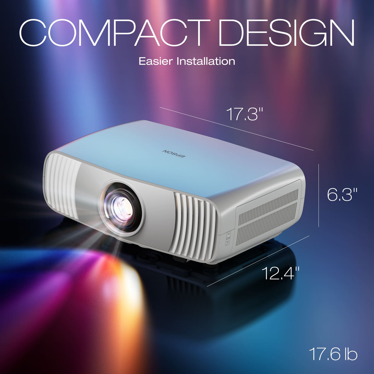 Epson - Home Cinema LS6000 4K Laser Projector, 3,400 Lumens of Color and Brightness, 3LCD, HDR - White