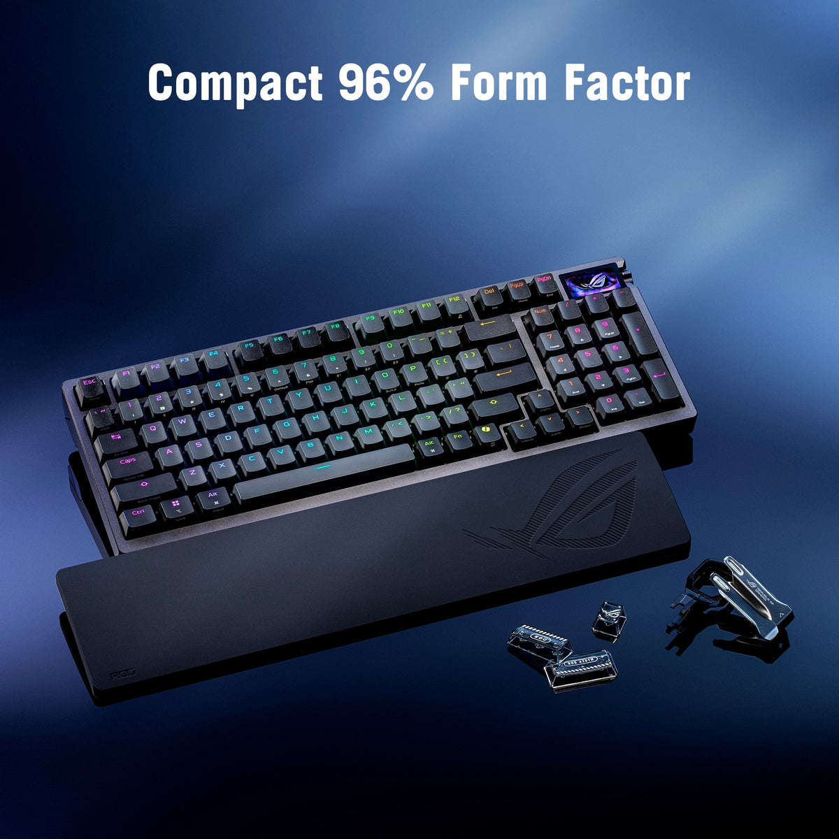 ASUS - ROG Azoth 96% Wireless Magnetic Hall Effect RGB Gaming Keyboard with Hot-Swappable ROG HFX V2 Switches - Black
