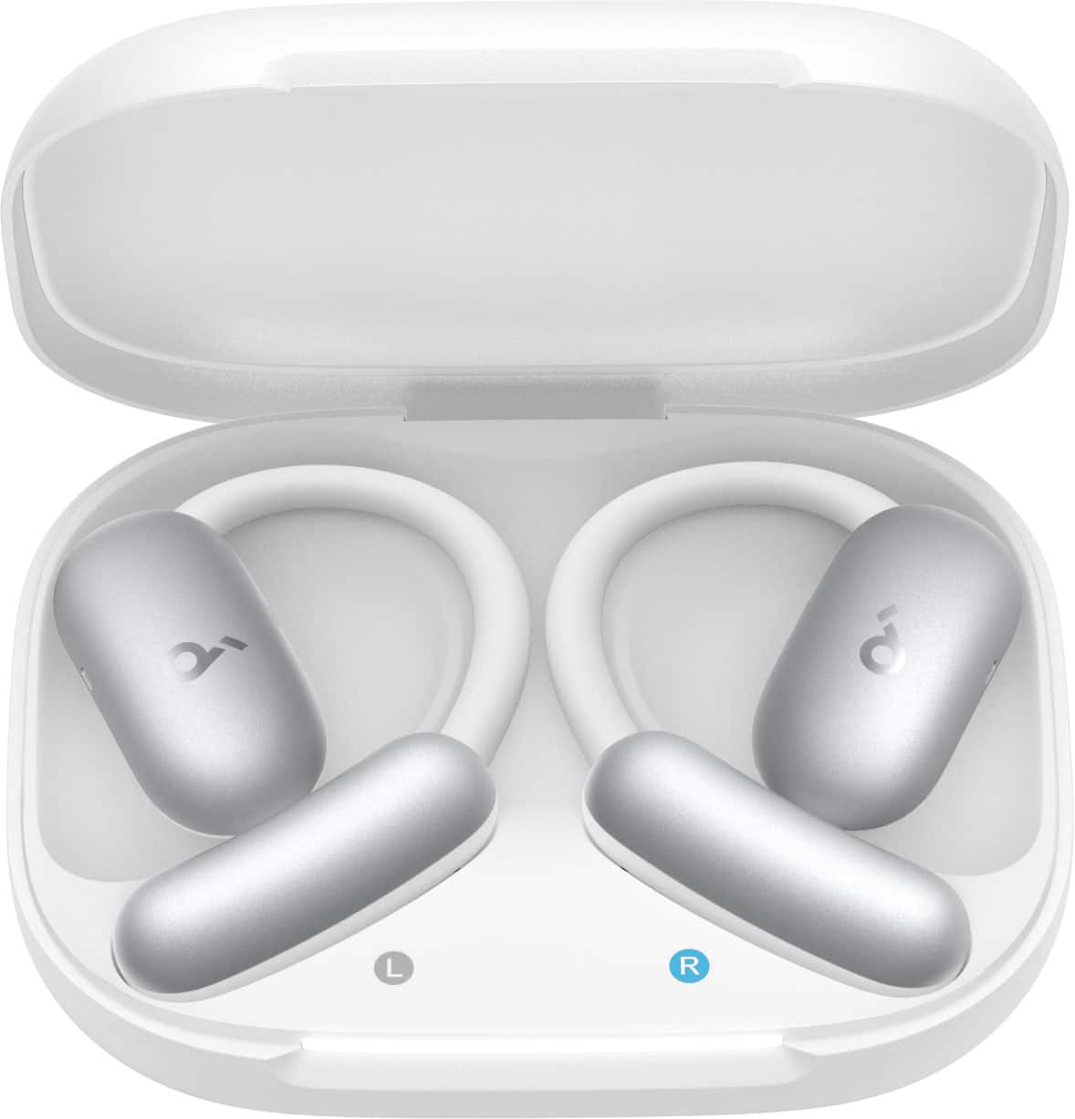 Soundcore - by Anker AeroFit 2 A.I. Assistant Open-Ear Bluetooth Headphones with Real-Time Translation and Adjustable Ear Hooks - Pearl White