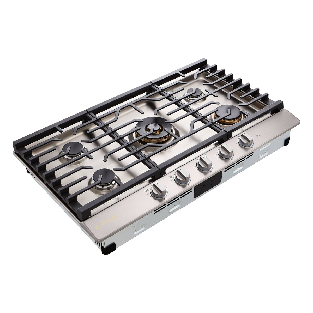 LG - SIGNATURE 36-in Wide Built-In Smart Gas Cooktop with 5 Burners, 24K BTU UltraHeat Dual Burner and LED Illuminated Knobs - Stainless Steel
