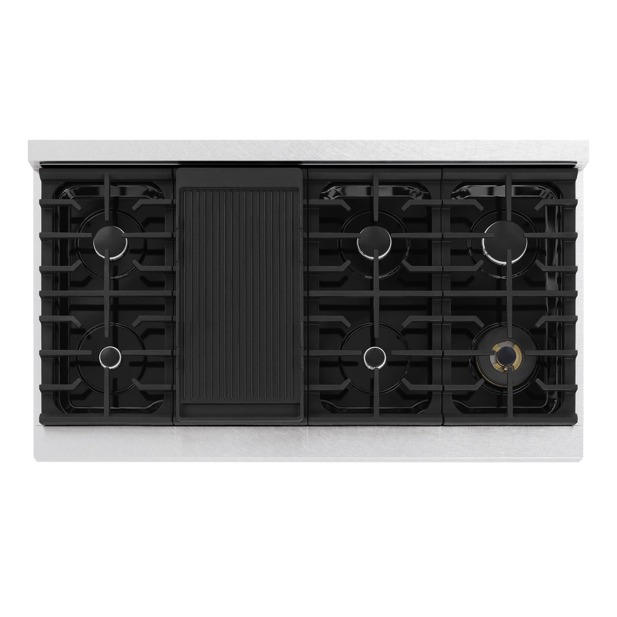 ZLINE - 48 in. 6.7 cu. ft. Marino Dual Fuel Freestanding Range with 6 Gas Burners in Satin Stainless Steel & White Matte Doors - Satin Stainless Steel