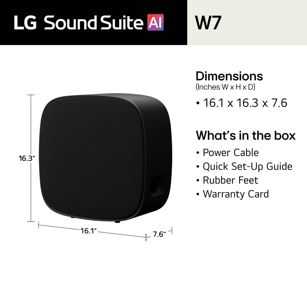 LG - Sound Suite W7 Wireless Subwoofer - Black