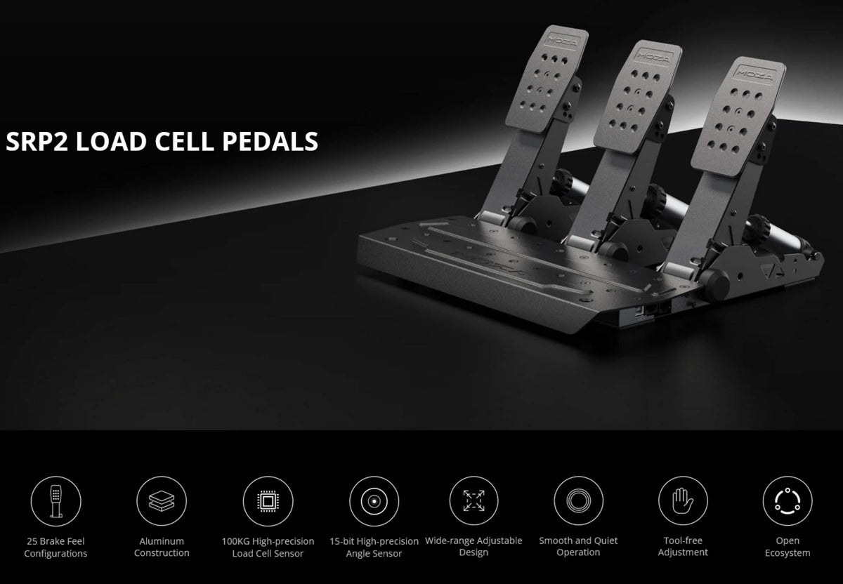 Moza Racing - SRP2 Load Cell Sim Racing Pedals (Throttle & Brake) for Windows and Xbox